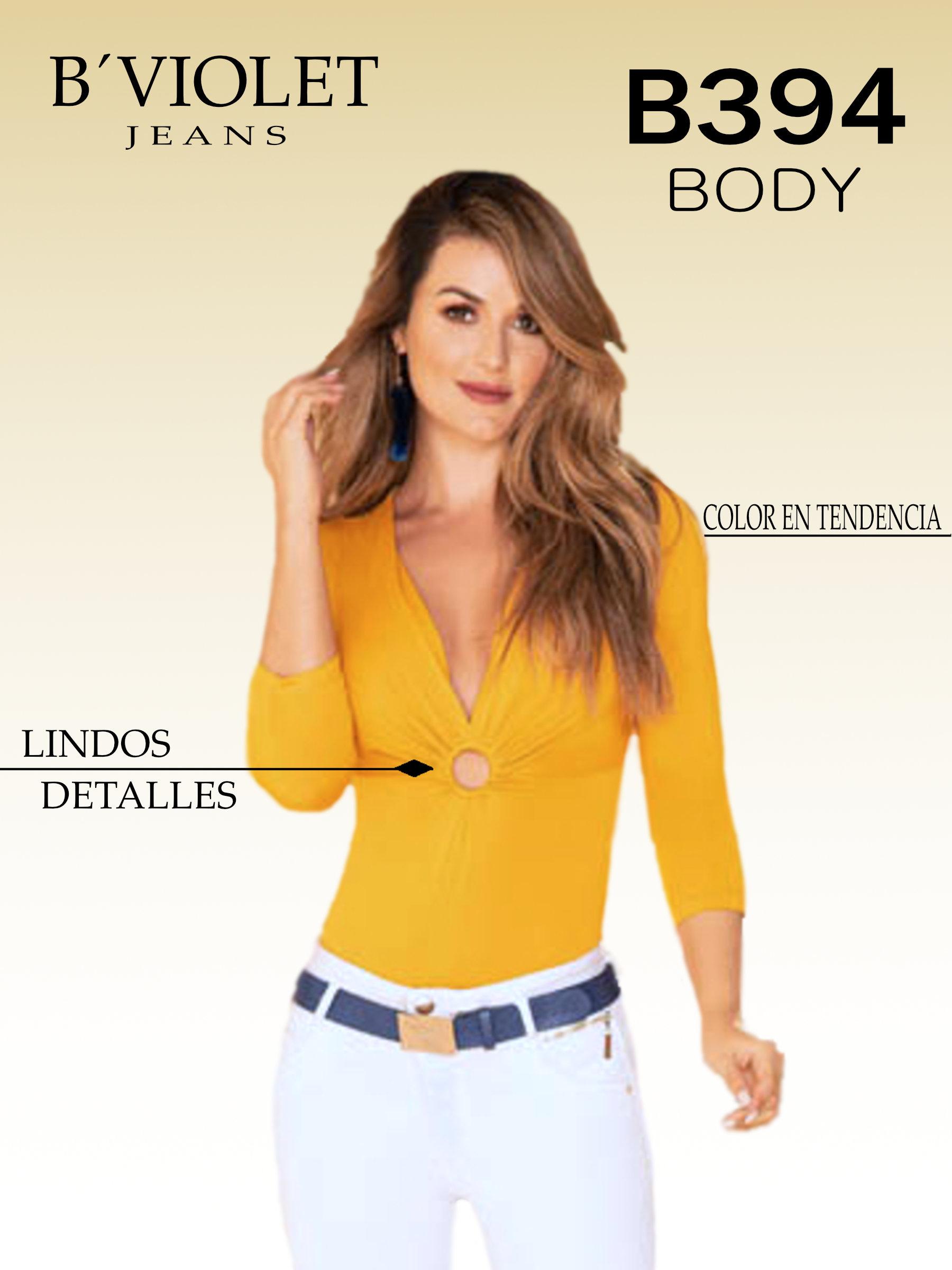 Body Colombiano De Moda Con Hermoso Color Mostaza y Escote 